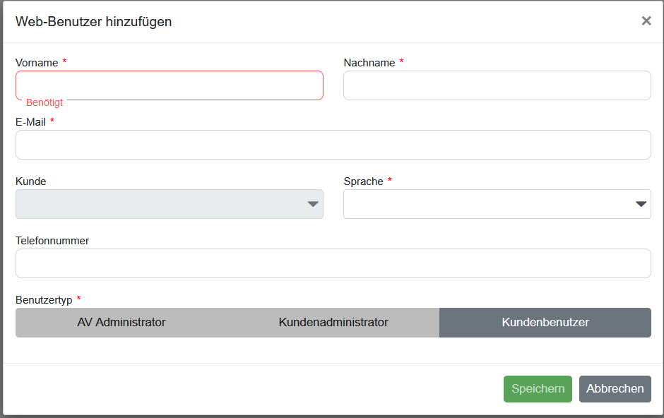 Abbildung 11: Beispiel des Hinzufügens von Web-Benutzern