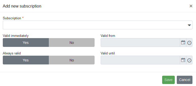 Abbildung 14: Example add/edit parking subscription for parker