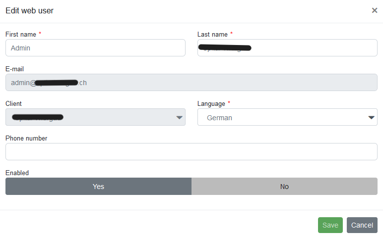 Abbildung 12: Example Editing Web Users