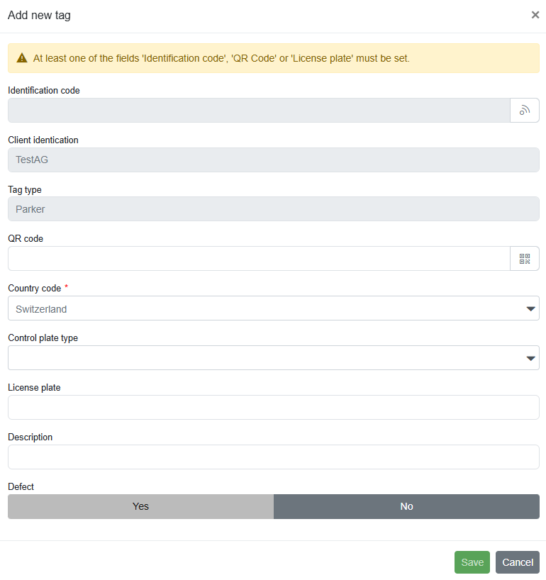 Abbildung 13: Example add/edit tag